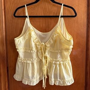 SHEIN Light Yellow Ruffled Camisole